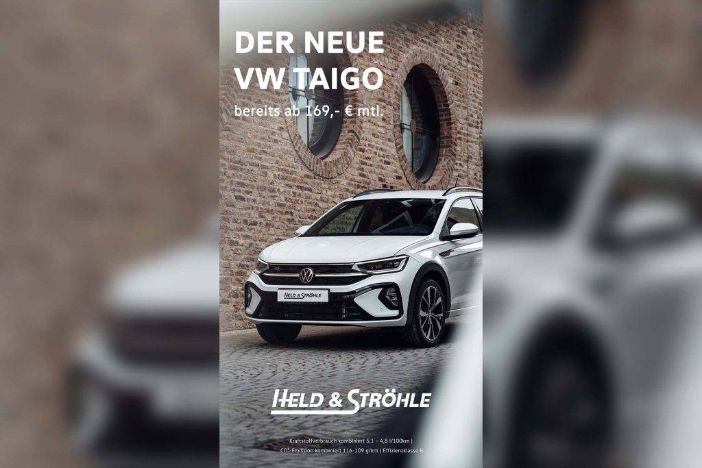 Werbefoto für Instagram - Angebot VW Taigo